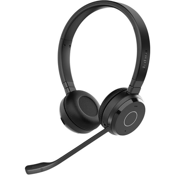 Jabra Wireless Dual-Ear Headphones w/Charging Stand - Noise-Canceling Mic, Black - Picture 1 of 6